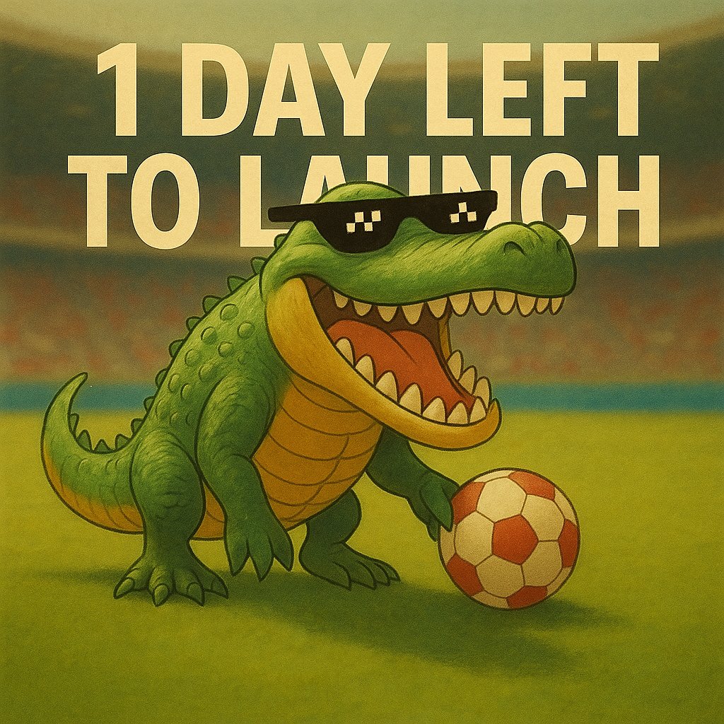1 DAY LEFT 🔥

Tomorrow, Laughing Croc Coin kicks off on Pump.fun.

And yes — the ball is officially in your court.

Tag your squad. Tell your degens. Croc’s not playing.

#LCC #LaughingCroc #PumpFun #Solana #launchcoin