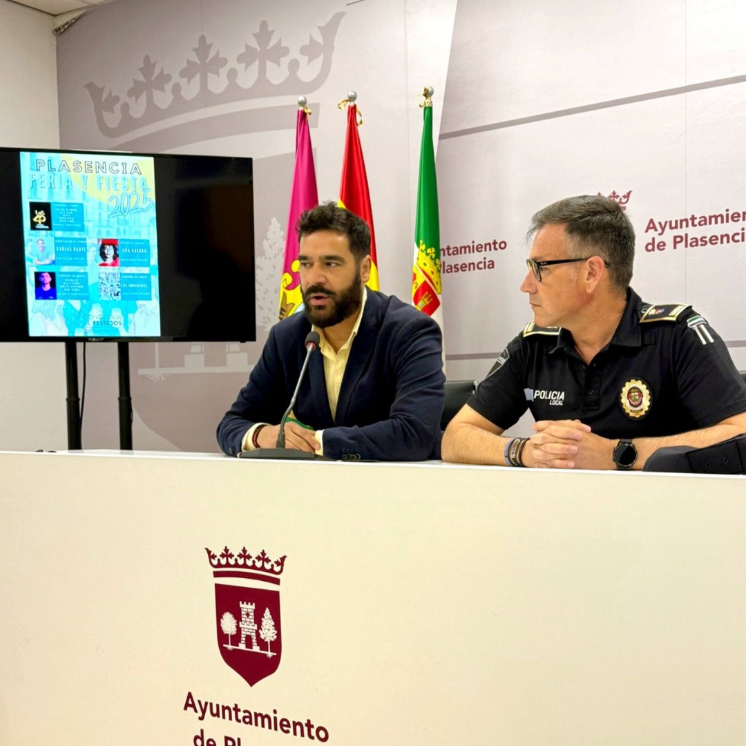 🎡 ¡Plasencia se prepara para su gran Feria 2025!
 📅 Del 11 al 15 de junio
 🎤 Conciertos gratuitos de Carlos Baute, Ana Guerra y Los Inhumanos
 🥁 Charangas, batucadas y DJs
 👮‍♂️ Seguridad reforzada y normas claras
🗣️ “Feria para todos, con respeto y seguridad” – D. Dóniga