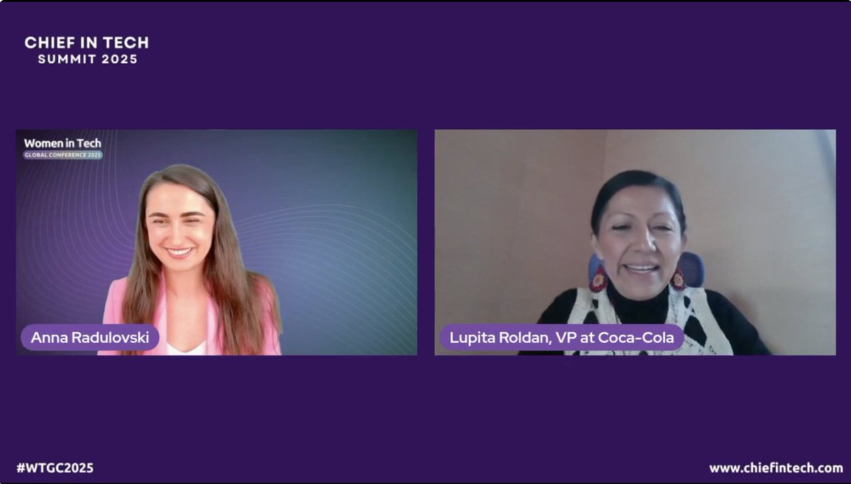 🙋‍♀️“Focus on progress over perfection” – Maria Guadalupe Roldán Cisneros, VP Data and Technology Services Europe at The Coca-Cola Company

 🌐 Happening now: events.ringcentral.com/events/women-i…
 
 #wtgc2025 #chiefintech #leadership #leader #womenintech