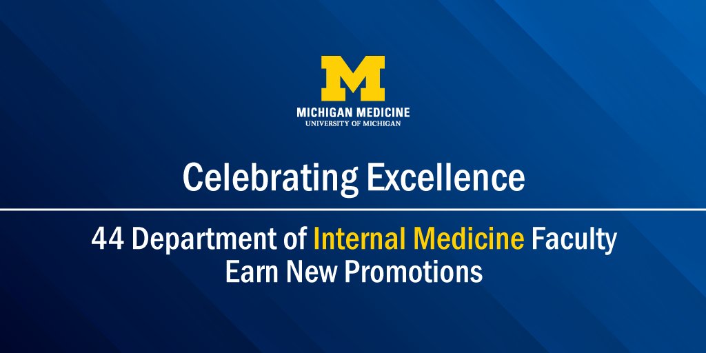 UMIntMed's tweet image. 🎉 Congratulations to the 44 outstanding internal medicine faculty members who have earned promotions this year! 👏 #FacultyExcellence

See All Promotions Here: medschool.umich.edu/medical-school…