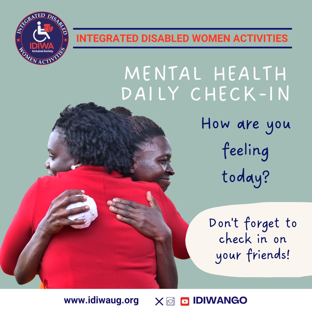 IdiwaNgo's tweet image. #WomenandGirlswithDisabilities often carry invisible burdens from #exclusion and #stigma to the pressure of navigating a world full of barriers.
#MentalHealthMatters. #YourVoiceMatters.
How are you feeling today?