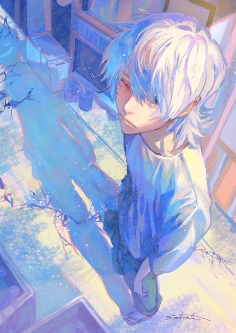 #クリエイター様の中に青の作品をお持ちの方はいらっしゃいませんか 創作キャラのニコくんです