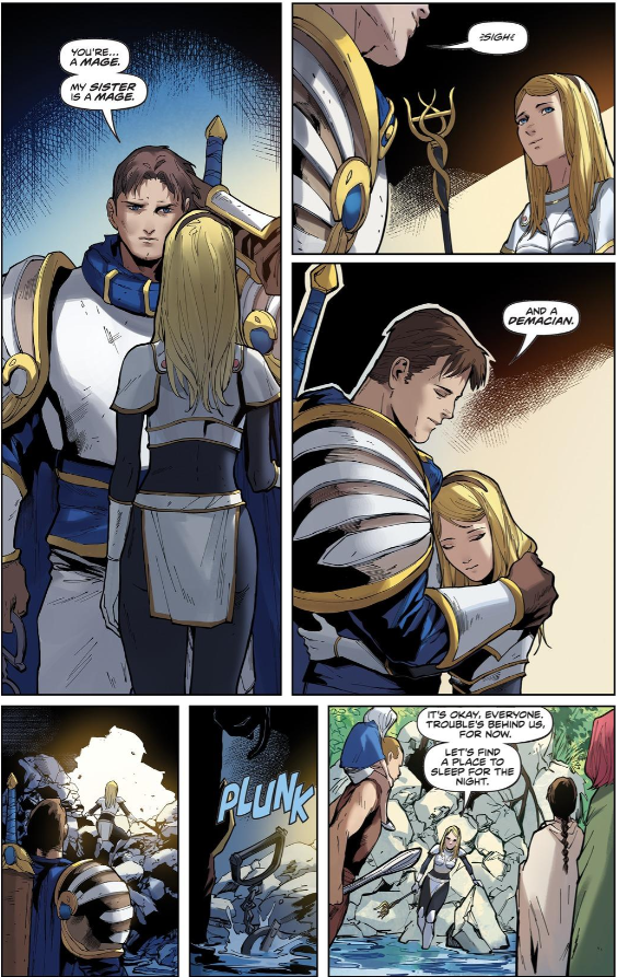 codaofclouds's tweet photo. @HANCXCK In the comics Garen betrays Demacia with zero hesitation and lets Lux escape with prisoners because she asked him to.
Lifelong convictions gone in 2 seconds. Poof.

This game has me by the balls so every now and then I try to come back but every single champ I liked is FUBAR. https://t.co/WOhHVGNPZO