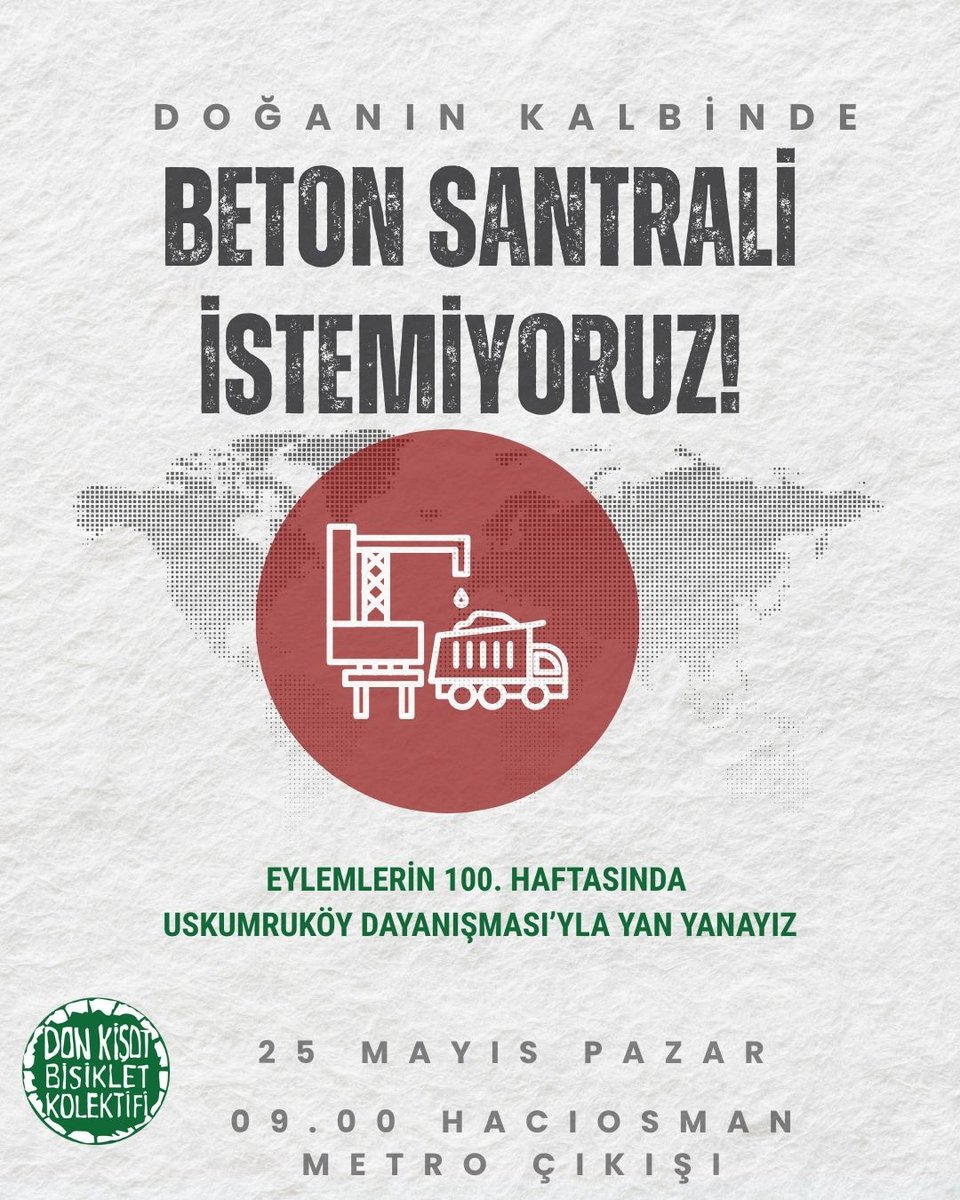DOĞANIN KALBİNDE BETON SANTRALİNİN NE İŞİ VAR?!
"İşlerin", faaliyetlerini sözümona gizlice sürdüren beton santraliyle sınırlı kalmayacağını bilmek için âlim olmaya gerek var mı?!

❗Eylemin 100. Haftasında Uskumruköy Dayanışmasıylayız!