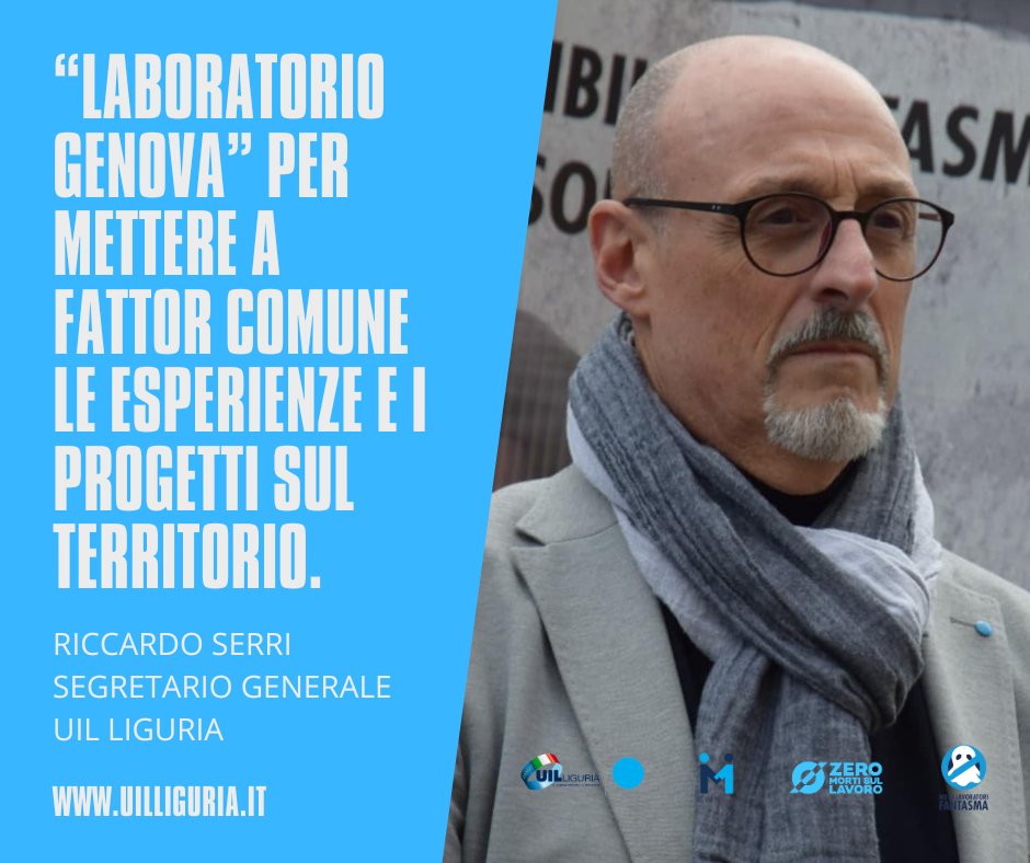 Da Genova che invecchia senza proposte e prospettive arriva la proposta di Riccardo Serri #uilliguria: "Occorre far nascere il Laboratorio Genova, che metta a fattor comune esperienze e progetti, che tenga conto del contesto sociale, con il mare protagonista" #laboratoriogenova.