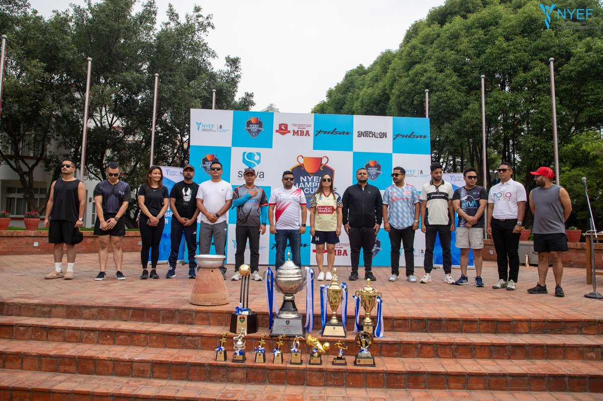 nyefnepal's tweet photo. 🏆 NYEF Champions Cup 2025 – A Showcase of Spirit &amp; Skill!
From fierce matches to a fiery trophy night, @NYEFKathmandu brought the energy! 🔥
Massive shout-out to the players, volunteers &amp; supporters who made it legendary. 🙌🎉
#NYEF #NYEFChampionsCup #NYEFKathmandu https://t.co/0Pk31BjtOK