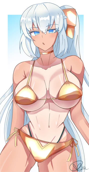 #モルガン#FGO 今月全然絵描けてないので、急遽モルガン陛下の日焼け差分作りました 