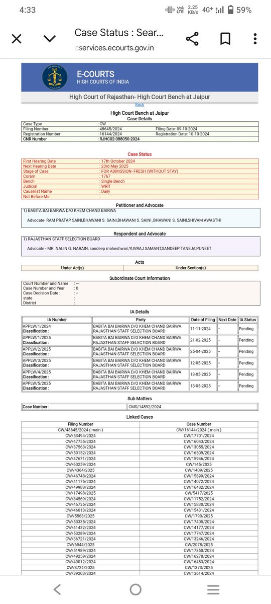 IA case supplimentary se daily case me kese convert ho gya alokraj ji please case ko supplimentary karaye....
<a href="/BhajanlalBjp/">Bhajanlal Sharma</a> <a href="/Ra_THORe/">Col Rajyavardhan Rathore</a> <a href="/JogarampatelMLA/">Jogaram Patel</a> <a href="/alokrajRSSB/">Alok Raj</a> <a href="/BadhalDr/">डॉ भाग चन्द बधाल DR BHAG CHAND BADHAL, RAS</a> 
#सूचना_सहायक_भर्ती_पूरी_करो 🙏