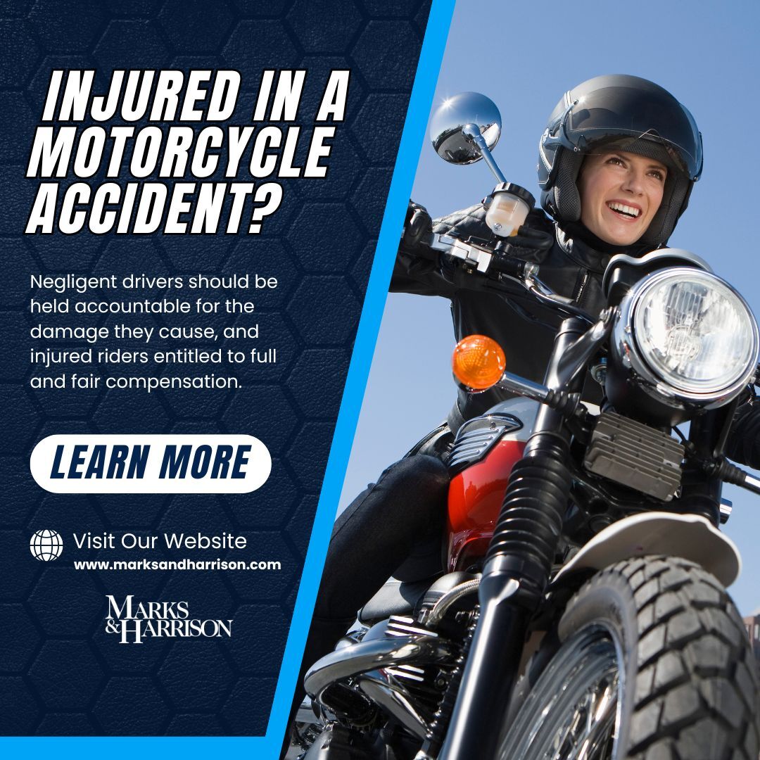 MandHLaw's tweet photo. If you’ve been injured in a motorcycle wreck through no fault of your own, you may be entitled to compensation for your injuries.

Learn your options if you were injured in a motorcycle accident below:
https://t.co/hC74sZFWKl https://t.co/owjUeYd0yE