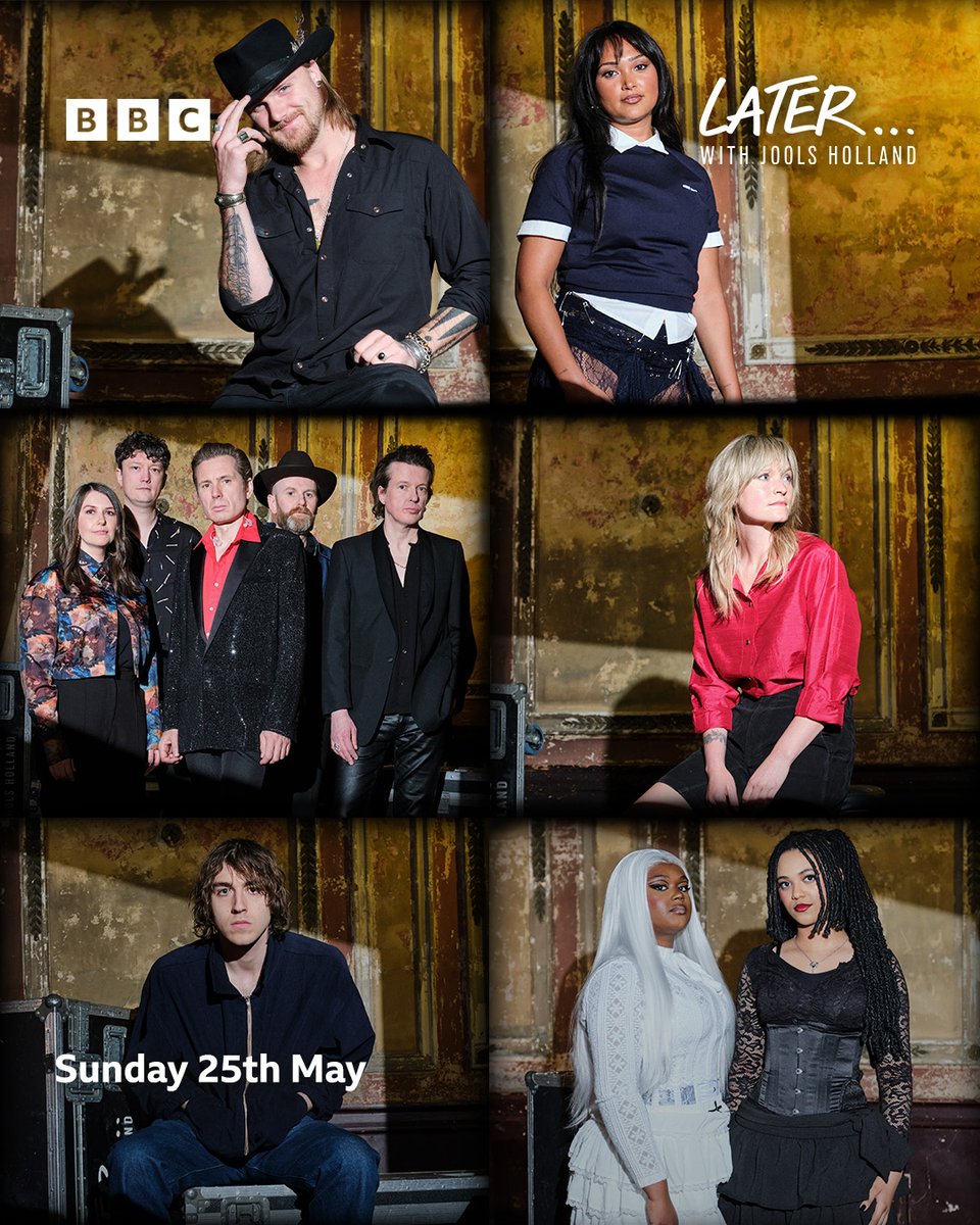 Later...with Jools Holland on BBC Two (@bbclater) on Twitter photo Join us this Sunday at 10pm, for another spectacular episode of Later… with Jools Holland on <a href="/BBCTwo/">BBC Two</a> & <a href="/BBCiPlayer/">BBC iPlayer</a> 💃
Tune in for extraordinary live music from:
⭐<a href="/TheJacksonDean/">JacksonDean</a>
⭐<a href="/joycrookes/">Joy Crookes</a>
⭐<a href="/Franz_Ferdinand/">Franz Ferdinand</a>
⭐Billy Nomates
⭐Cameron Winter
⭐<a href="/ALTBLKERA/">ALT BLK ERA</a>
Don't miss it! Join us this Sunday at 10pm, for another spectacular episode of Later… with Jools Holland on <a href="/BBCTwo/">BBC Two</a> & <a href="/BBCiPlayer/">BBC iPlayer</a> 💃
Tune in for extraordinary live music from:
⭐<a href="/TheJacksonDean/">JacksonDean</a>
⭐<a href="/joycrookes/">Joy Crookes</a>
⭐<a href="/Franz_Ferdinand/">Franz Ferdinand</a>
⭐Billy Nomates
⭐Cameron Winter
⭐<a href="/ALTBLKERA/">ALT BLK ERA</a>
Don't miss it!