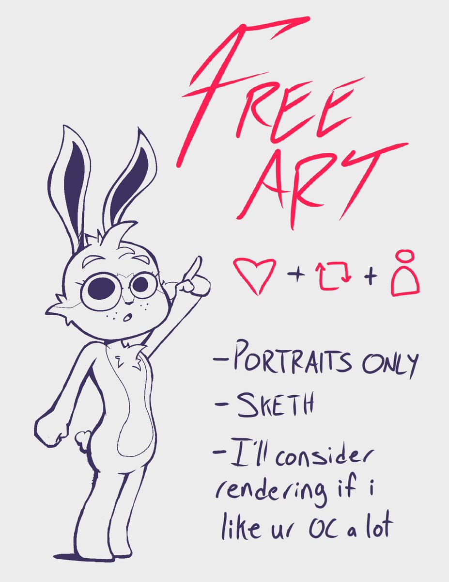 in orden to practice portraits i’ll be sketching ur oc’s for free

All u need to do is:
♥️Like and 🔁 retweet this post
➕Follow me
🩻 Drop ur cool oc’s reff

and yeah thats is, ty ^-^