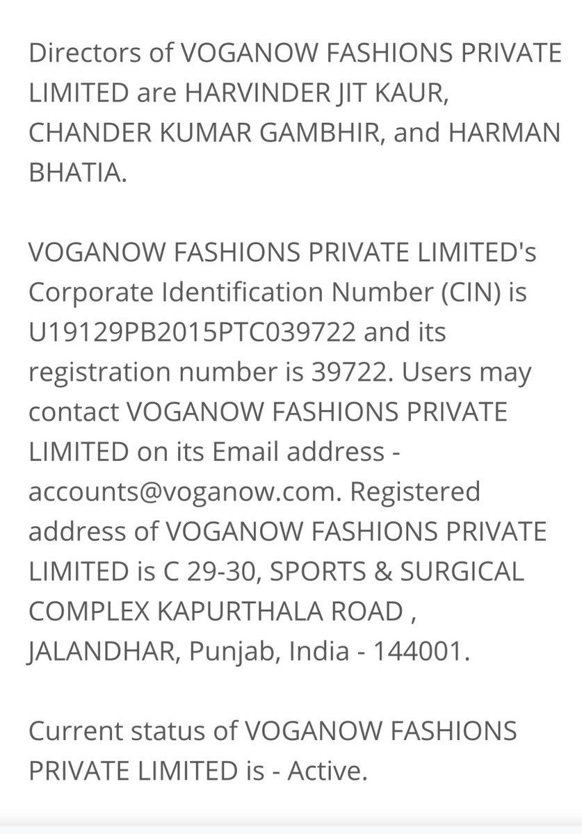 <a href="/voganow/">voganow.com</a> guys this brand is big cheat, they take money and do not deliver the product. Even after committing and multiple follow-ups they don’t even return the money. <a href="/CPJalandhar/">Commissionerate Police Jalandhar</a> <a href="/JalandharRange/">Jalandhar Range Police</a> Please track them they are based in Jalandhar. Attaching names and address.