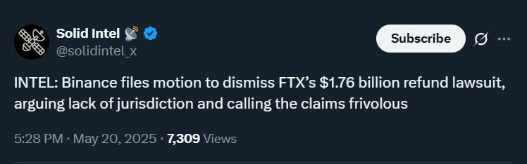 Nazo_ku's tweet photo. Binance has filed a motion in the Delaware Bankruptcy Court to have a $1.76 billion lawsuit filed by the FTX estate dismissed. The company claims that the allegations are “legally deficient”. Furthermore, the defunct cryptocurrency exchange is trying to place the responsibility for its demise elsewhere.
