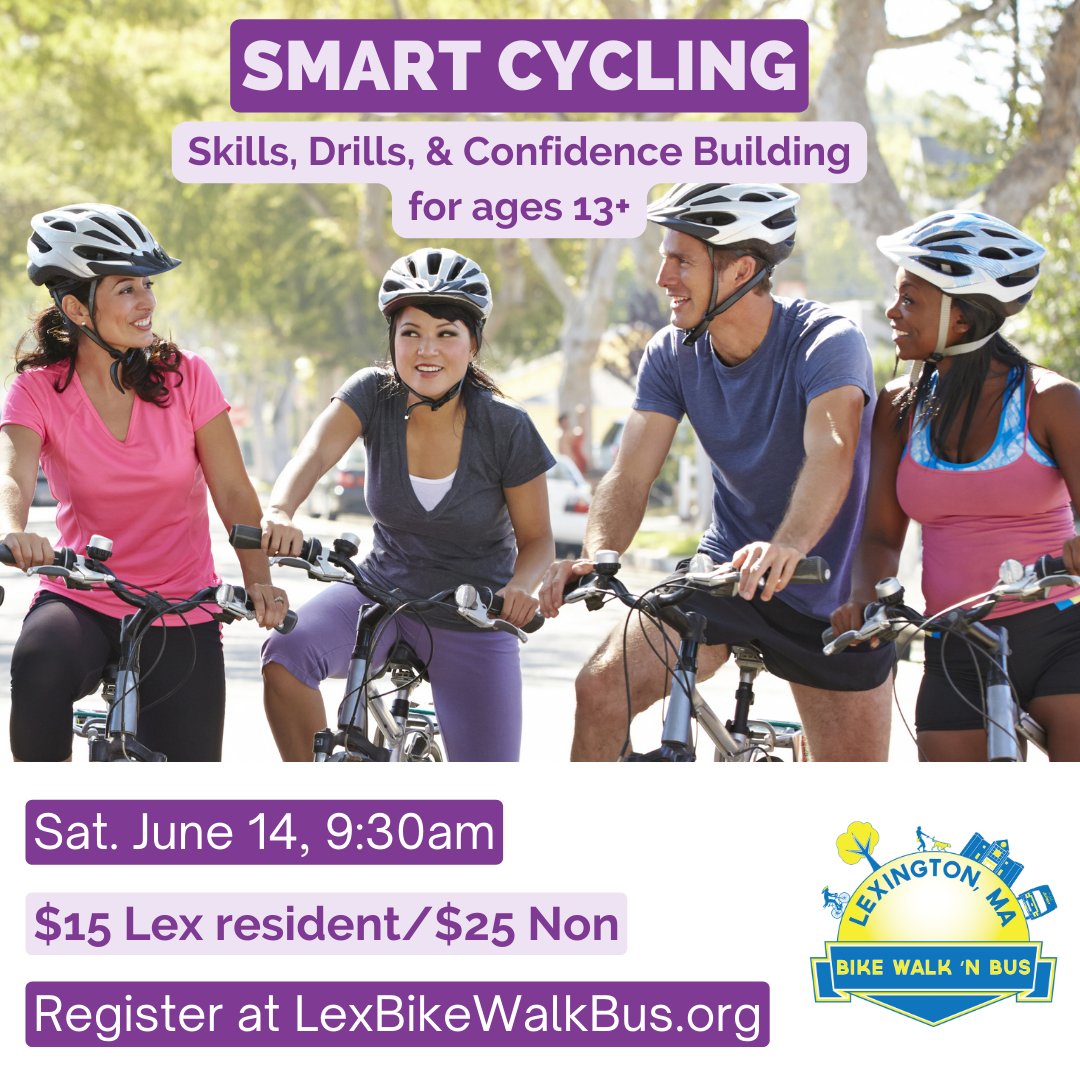 Know how to ride a bike but don't feel comfortable riding on the road? Come to Smart Cycling! You'll get to practice your skills off-road, learn how to do a safety of check your bike, and take a group ride together. Register now at LexBikeWalkBus.org !