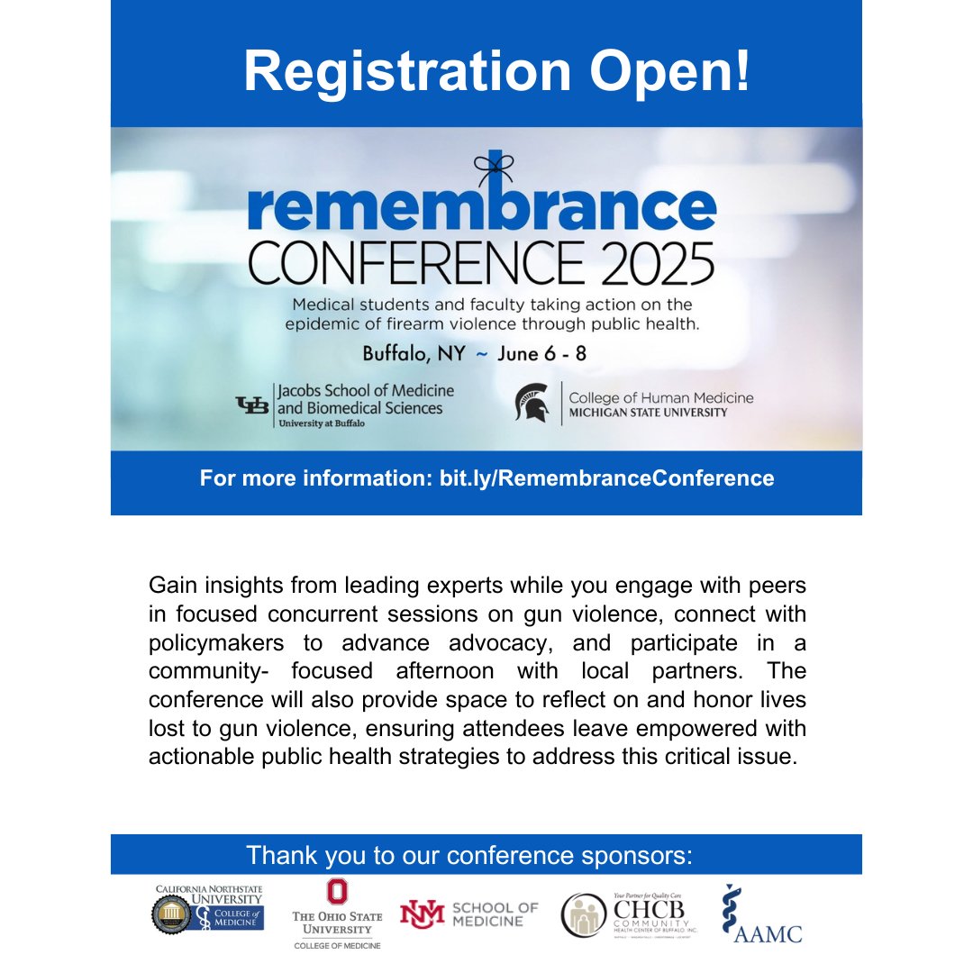 ubsphhp's tweet image. Join the Jacob&apos;s School of Medicine and Biomedical Sciences for the Remembrance Conference, June 6 to 8!

🔗 to register: ow.ly/hp8S50VTrQP

🔗  proposal submission: ow.ly/tmjA50VTrQR