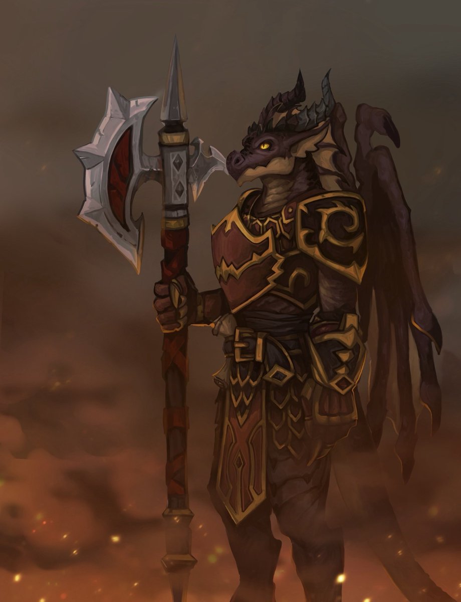 esiaart's tweet image. Verathian, the dracthyr guard for @KingMusicalMel 🔥