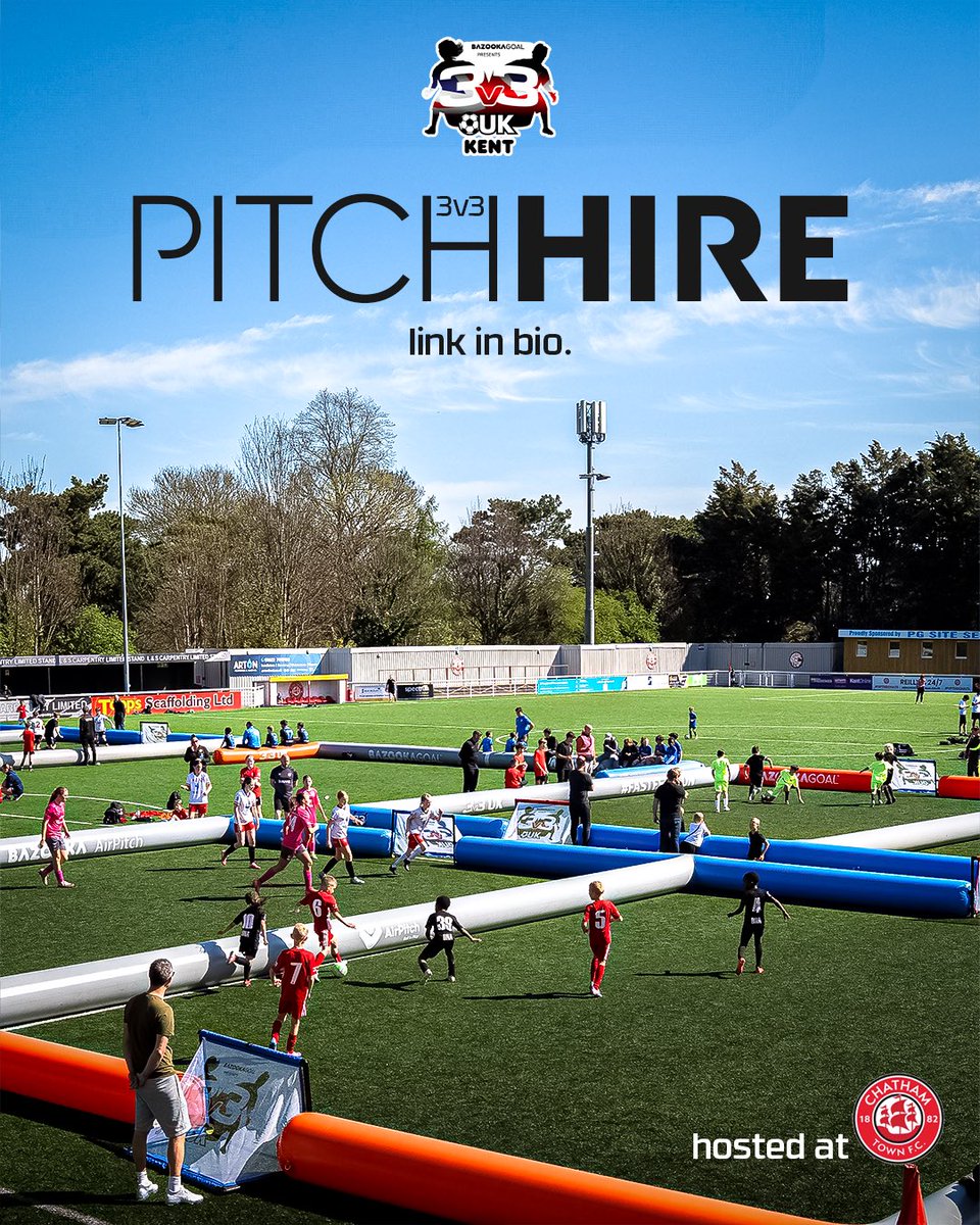 3v3UK Kent (@3v3ukkent) on Twitter photo 3V3 PITCH HIRE! ๐
Ready to Own the Turf? Book your 3v3 pitch at <a href="/ChathamTownFC/">Chatham Town</a> now! Perfect for fast-paced games, training, or just a kickabout with your crew. ๐ค
Book now:
๐ง events@chathamtownfc.com 3V3 PITCH HIRE! ๐
Ready to Own the Turf? Book your 3v3 pitch at <a href="/ChathamTownFC/">Chatham Town</a> now! Perfect for fast-paced games, training, or just a kickabout with your crew. ๐ค
Book now:
๐ง events@chathamtownfc.com