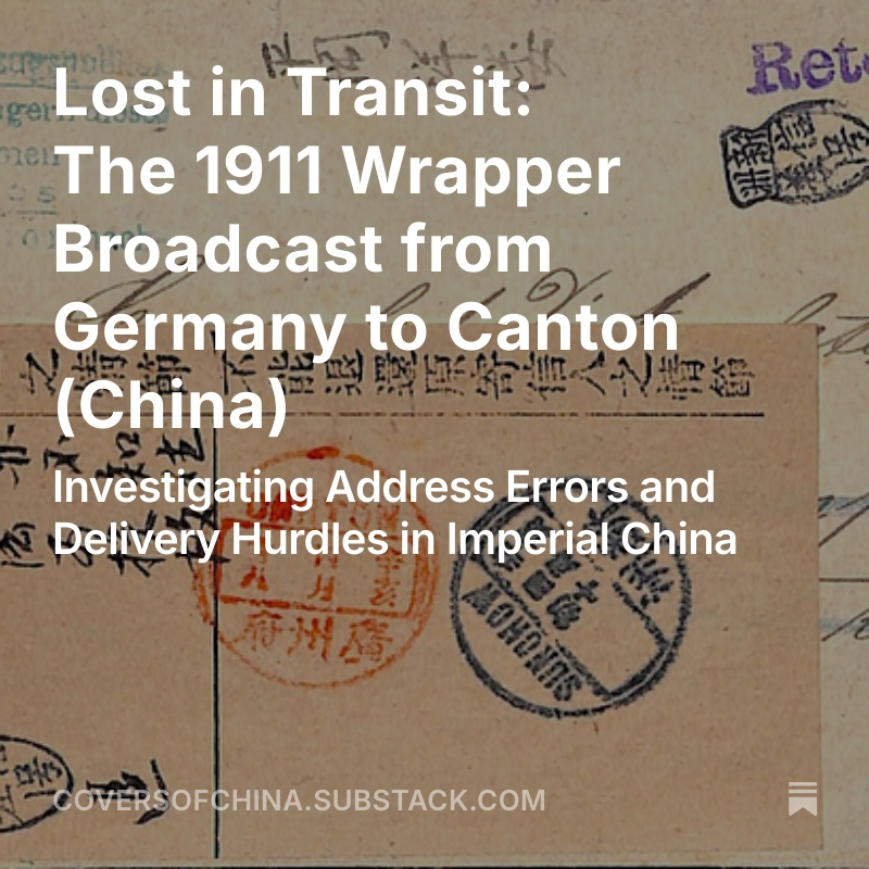 AVPostalHistory's tweet photo. Lost in Transit in 1911. How a Wrapper from Germany to #Huangpu in #China failed to deliver. After a six-week odyssey, it returned to #Germany    Read the full Story on Substack: https://t.co/jzRwnXrx2X #philately #Leipzig #auction #antiques #stamps

@HistoryStamps

@philalettre
@haddadm70
@PieceOfThe_Past
@APS_stamps