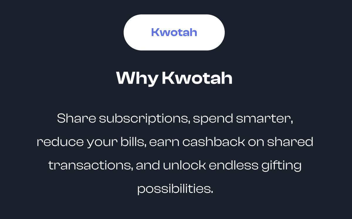 Kwotah || Pay less for your subscriptions tweet media
