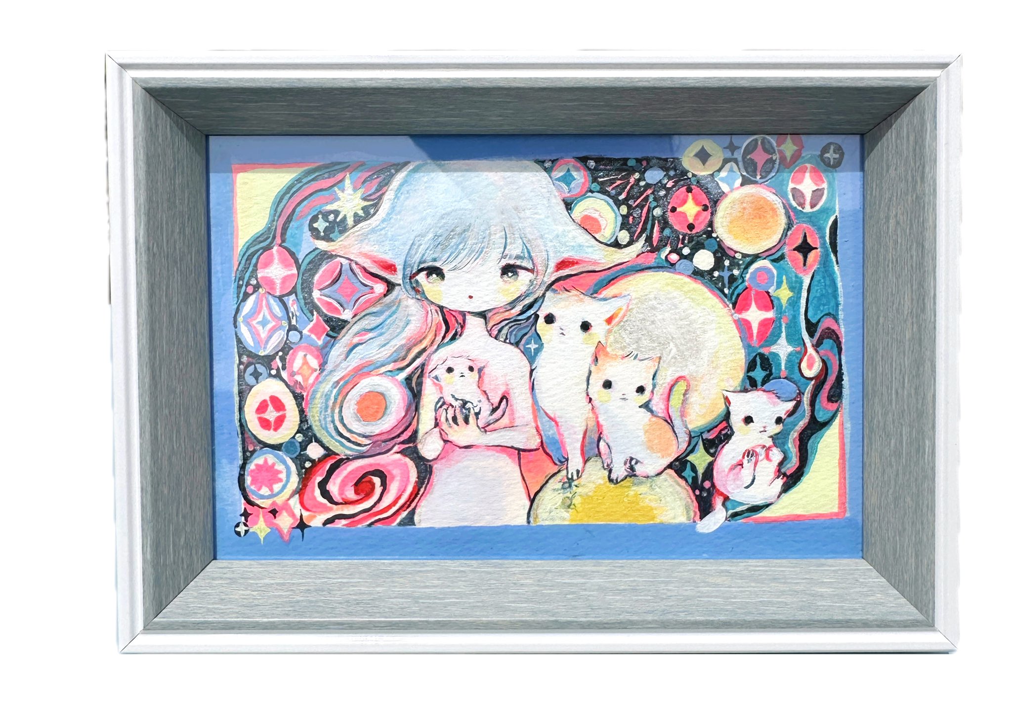 si_ku 黄菊しーく painting 原画 18×23cm(額縁含む) 絵画
