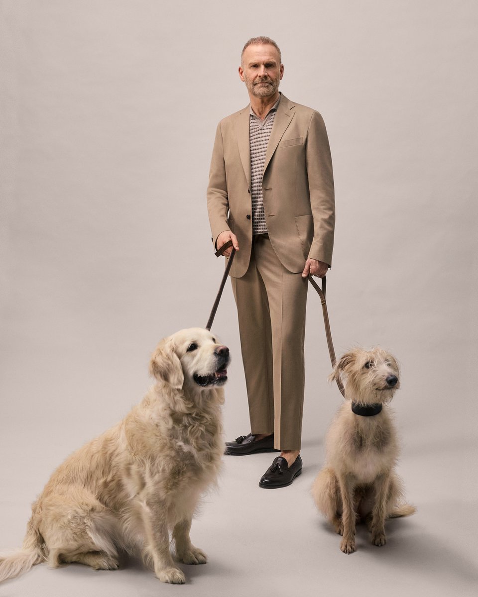Corneliani in person: Blaise.⁠ ⁠ 
"In film there's an old adage, show don't tell. You should let your character's actions and choices define them. And that's just as true in life – what you choose to wear or the kind of dog you walk tells about you."⁠

#Corneliani #SS25