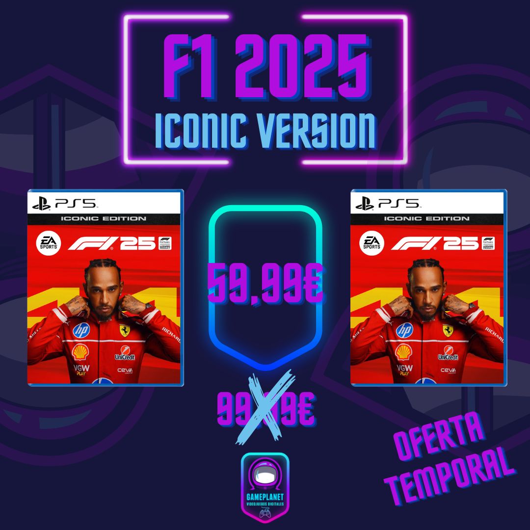 ¡MEGAOFERTA! 🏎️
F1 2025 ICONIC EDITION PS5
59€ Precio final ⭐

*OFERTA SOLO DISPONIBLE PARA QUIEN HAGA SU RESERVA ANTES DEL 27 DE MAYO*

Juego completo 🎮
Incluye 3 días de acceso anticipado 🕊️
En Castellano 🇪🇸
Oficial y con garantía ✅
Preguntas o pedidos por Mensaje 📩

#F125