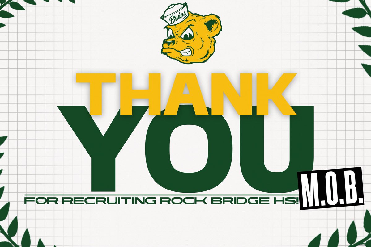Rock Bridge Football Recruiting (@rbfbrecruit) on Twitter photo .<a href="/AStateFB/">Arkansas State Football</a> thank you for sending <a href="/Coach_LeDoug/">Coach Leon Douglas</a> up to recruit <a href="/RBBruinsFB/">RB Bruins Football</a> !!!
M.O.B. .<a href="/AStateFB/">Arkansas State Football</a> thank you for sending <a href="/Coach_LeDoug/">Coach Leon Douglas</a> up to recruit <a href="/RBBruinsFB/">RB Bruins Football</a> !!!
M.O.B.