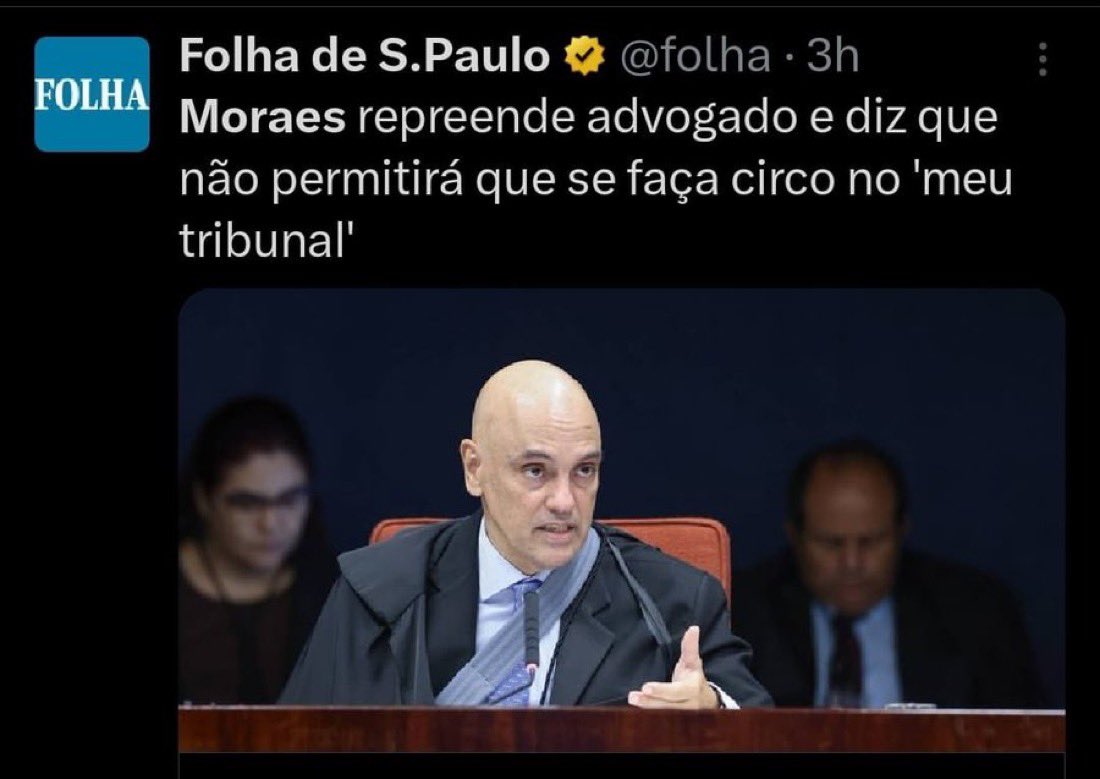 AndeMedeiros29's tweet photo. MEU TRIBUNAL! O Xande nem esconde mais o autoritarismo, só Deus pra ajudar o Brasil. https://t.co/Ey8IfDfWWU