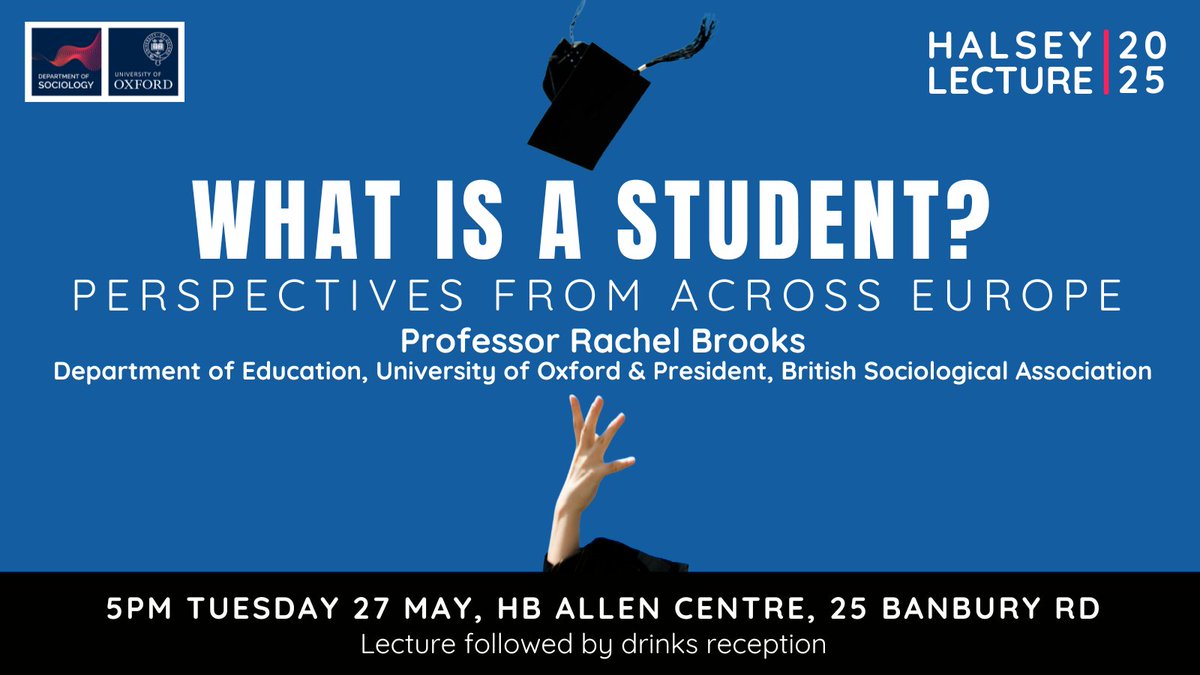 What does it mean to be a student in Europe today? Is the experience really shared across borders? 🎓

Join Prof Rachel Brooks as she challenges assumptions about higher education &amp; explores student constructions across 6 countries 🌍

📅✍️ Sign up now: forms.office.com/e/tjFzgLUN1i