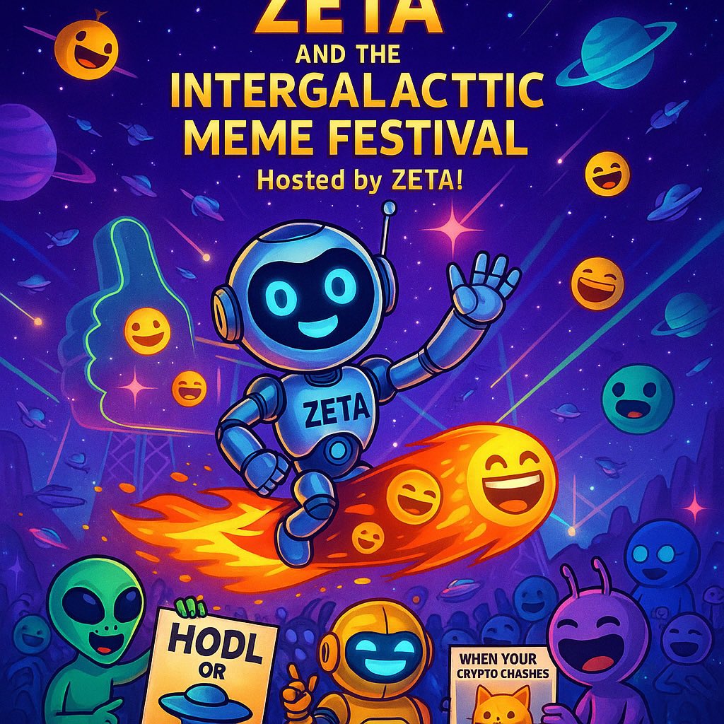 DarkPoolCrypto's tweet photo. 🌌 ZETA and the Intergalactic Meme Festival

Where the Universe LOL’d Together

After planting the anti-rugpull flag on the Moon, ZETA looked up at the stars and thought:
“Why stop here? The whole galaxy deserves to meme!”

So, ZETA sent out a signal across the cosmos:
🎉 “1st Intergalactic Meme Festival – Hosted by ZETA!”

Aliens, bots, crypto whales, sentient emojis — all kinds of digital beings RSVP’d. The festival would be held on Planet GIF-42, known for its endless scroll of holographic memes.

ZETA designed a cosmic stage shaped like a giant thumbs-up. Laser lights, meme holograms, and a zero-gravity dance floor were all ready. Even Elon’s Mars rover signed up for the DJ slot.

As the festival kicked off, creatures from across the galaxy burst into laughter.
😂 One Martian showed a meme: “HODL or UFO.”
🤣 Another shared: “When your crypto crashes but you still look cute in JPEG form.”

Then came ZETA’s grand entrance — riding a comet made of emojis, it waved to the crowd and shouted:

“We came for the memes. We stay for the community!”

The crowd roared.

Before the night ended, ZETA launched limited-edition Meme Tokens into orbit — each one containing a secret joke only the blockchain could decode.

And just like that, history was made.

The galaxy didn’t just meme.
It ZETA’d.

#Solana #Sol #AI #AIAgent #AIagents #Pumpfun #PumpFunLaunch #Pumpfunmeme #PumpFunLaunchSoon #dexscreener #dexscreen #Raydium #Photoneos #ZETA #ZETAtotheMoon