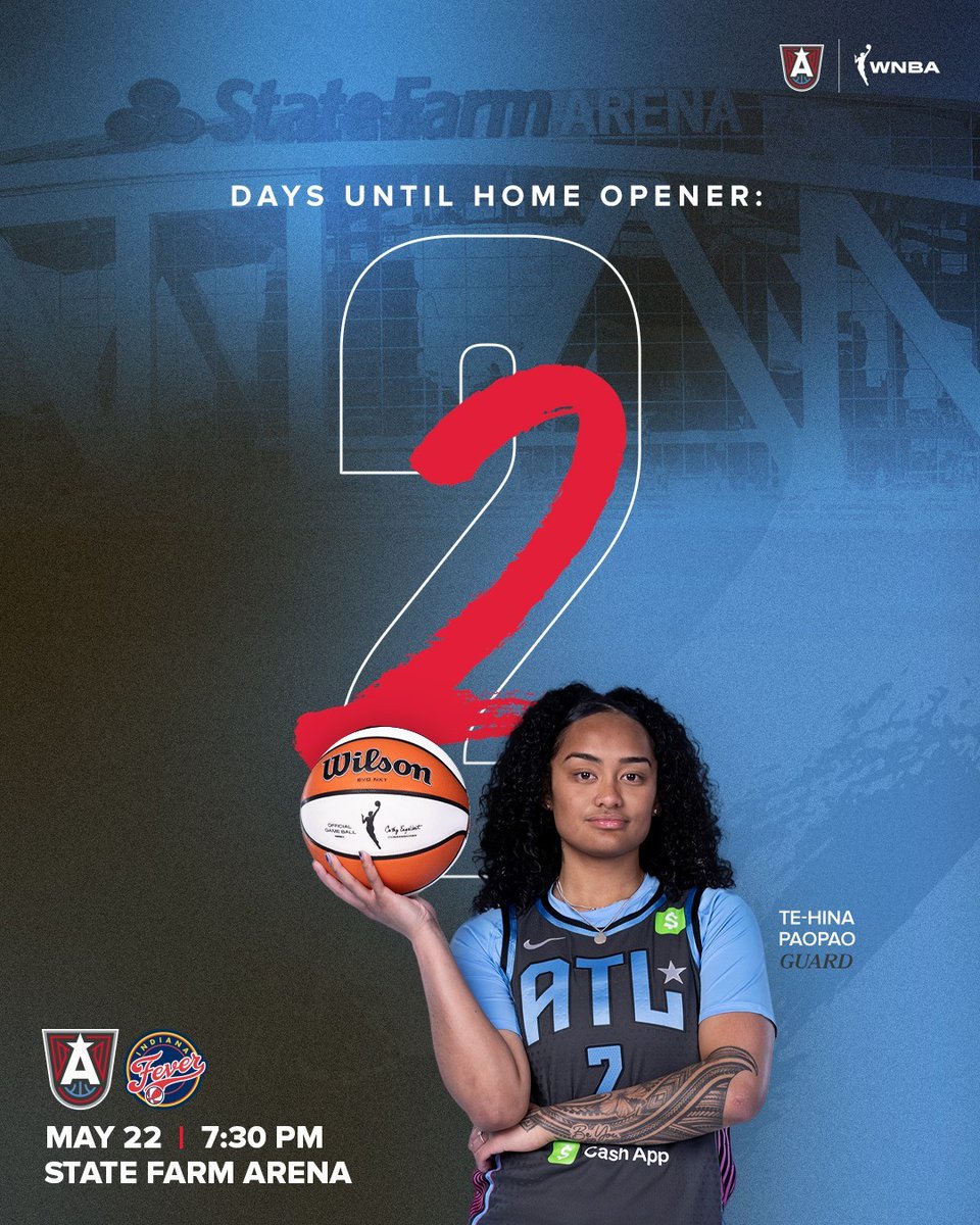 AtlantaDream's tweet photo. Just 2️⃣ sleeps until Dream tip-off in the 🅰️!

Secure your spot @StateFarmArena before they're gone!

🎟️: https://t.co/QWZNvQBbwZ

#DoItForTheDream https://t.co/Ozd4KmO9me