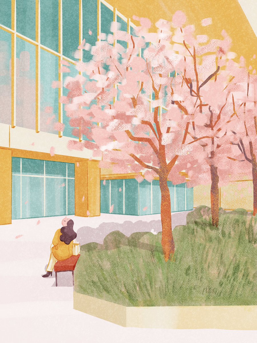 久々の投稿…
桜の時期に描きはじめたのですが、今はすっかり新緑の季節…🌱

#illustration