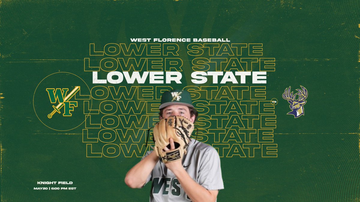 TONIGHT!! For the first time since 1997, Baseball will compete in and host game 1 of the Lower State Championship. First pitch is at 6pm, and tickets are on sale now at westflorence.f1s.org WEAR WHITE!