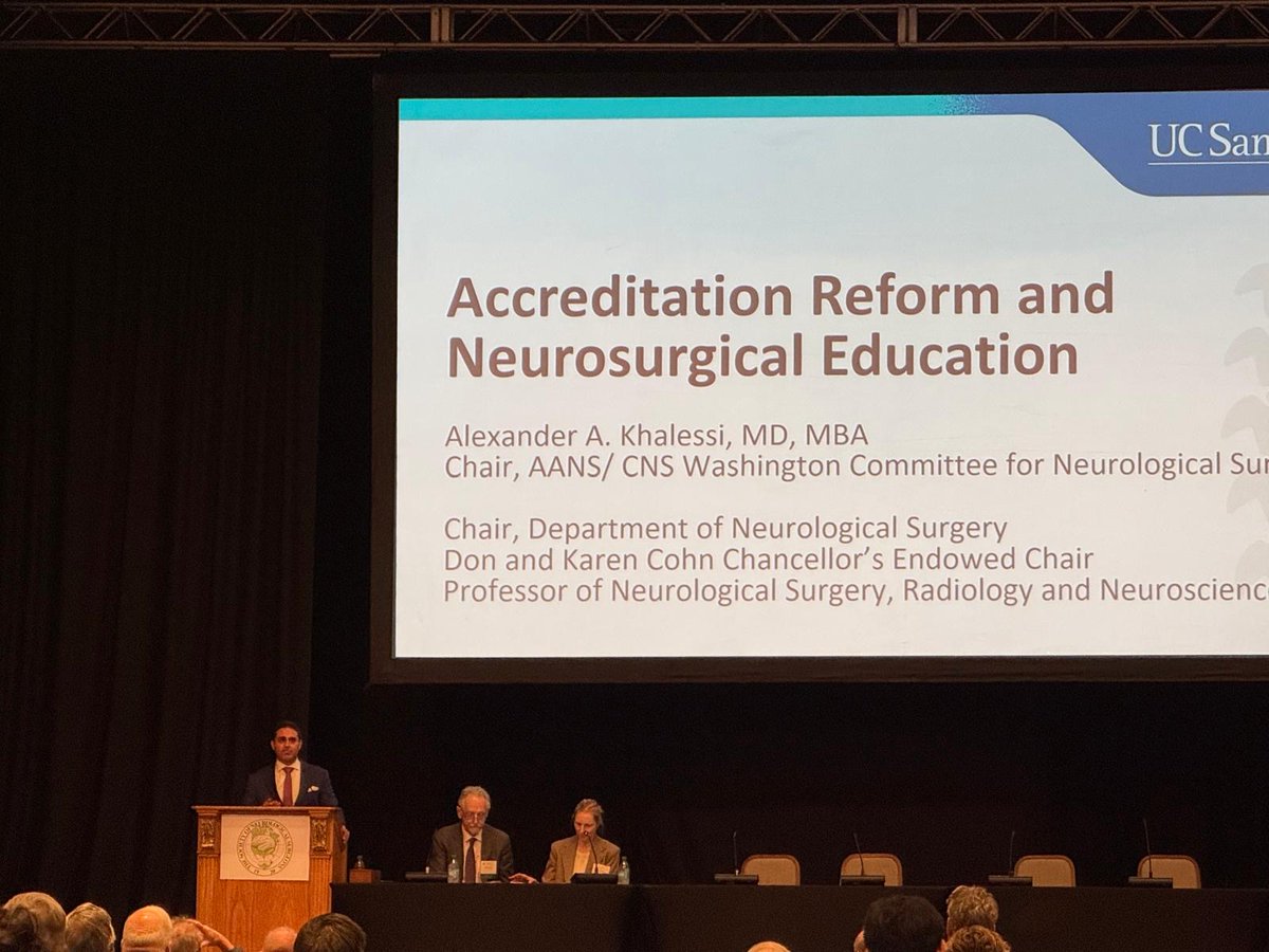 Our #UCSDNeuroSurg Chair, Alexander Khalessi, MD, MBA, led a pivotal discussion at the 2025 Annual Society of Neurological Surgeons (SNS) meeting highlighting a decisive national moment in the regulatory environment for American medical education.