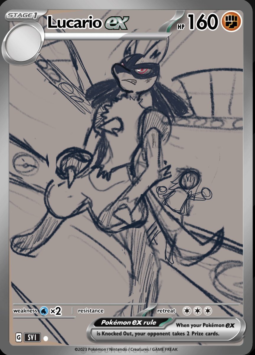 mo_draws_stuff's tweet photo. Some of my friends and I have been into collecting Pokemon cards recently so I thought it might be fun to create some custom cards of our favourites; here’s a couple of WIPs that I’m really keen to finish up https://t.co/kOfq4cFOYB