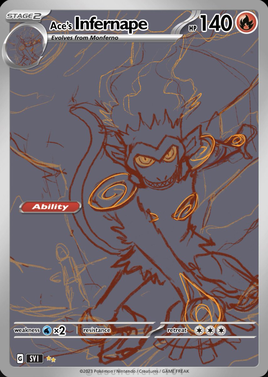 mo_draws_stuff's tweet photo. Some of my friends and I have been into collecting Pokemon cards recently so I thought it might be fun to create some custom cards of our favourites; here’s a couple of WIPs that I’m really keen to finish up https://t.co/kOfq4cFOYB