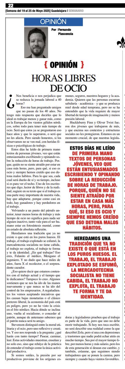 Fernando Plascencia (@fernando_plas) on Twitter photo Escribí esto para <a href="/concienciapubli/">Conciencia Pública</a>, a propósito de la reducción a 40 horas de la jornada laboral. Escribí esto para <a href="/concienciapubli/">Conciencia Pública</a>, a propósito de la reducción a 40 horas de la jornada laboral.