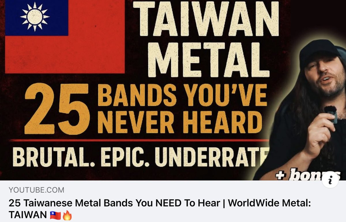CrescentLament's tweet photo. 🔥25 Taiwanese Metal Bands You NEED To Hear🔥
⠀
Crescent Lament 很榮幸可以被 《WorldWide Metal 》介紹到！一起讓世界聽到來自台灣的聲音🤘
⠀
It is a great honor to be introduced in this episode of WorldWide Metal🔥

https://t.co/w03ArenMOK https://t.co/jbIuu9SqyB