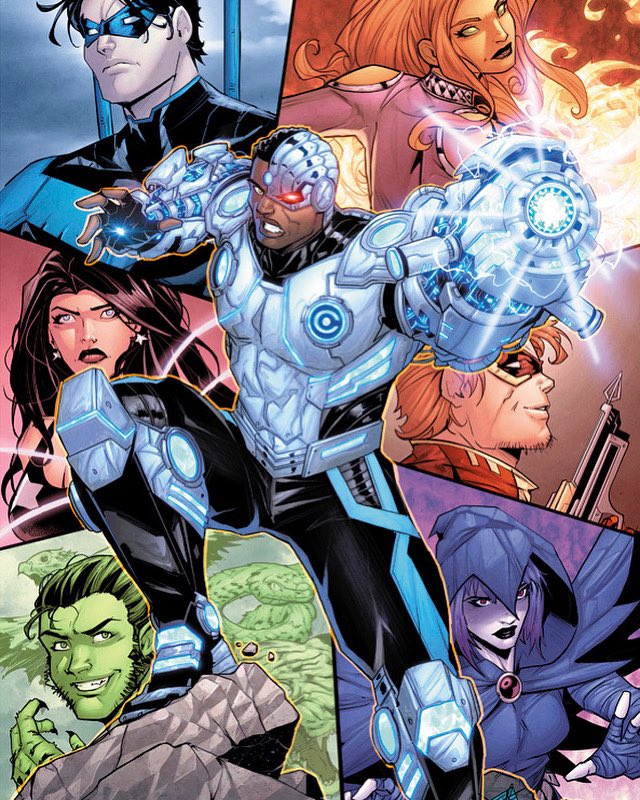 TravisMercer15's tweet image. Titan’s Tuesday ( been a while 😅)
Variant cover for Titans 26
Colors by @adalhouse
It was really nice to get to focus on cyborg for this cover! It was like dipping back into @Moellennial and I’s cyborg issues for just a minute! Hope we can do so more someday! 💙🤍🦾
Booyah!