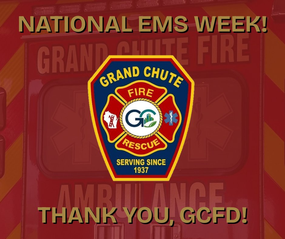 Grand Chute Police Department (@grandchutepd) on Twitter photo NATIONAL EMS WEEK!
This week, we’re proud to recognize and celebrate the outstanding EMS professionals who serve our community, especially our <a href="/GrandChuteFire/">Grand Chute FD</a> partners!
Your dedication, quick response, and compassionate care make a life-saving difference every day! NATIONAL EMS WEEK!
This week, we’re proud to recognize and celebrate the outstanding EMS professionals who serve our community, especially our <a href="/GrandChuteFire/">Grand Chute FD</a> partners!
Your dedication, quick response, and compassionate care make a life-saving difference every day!