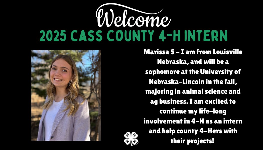 UNLCassCounty's tweet photo. Meet our 2025 Cass County 4-H Interns! We have 2 returners Jenna M and Sela R! Our newbie this year is Marissa S! Welcome ladies! Let the fun begin! https://t.co/xr7kJhJgX8