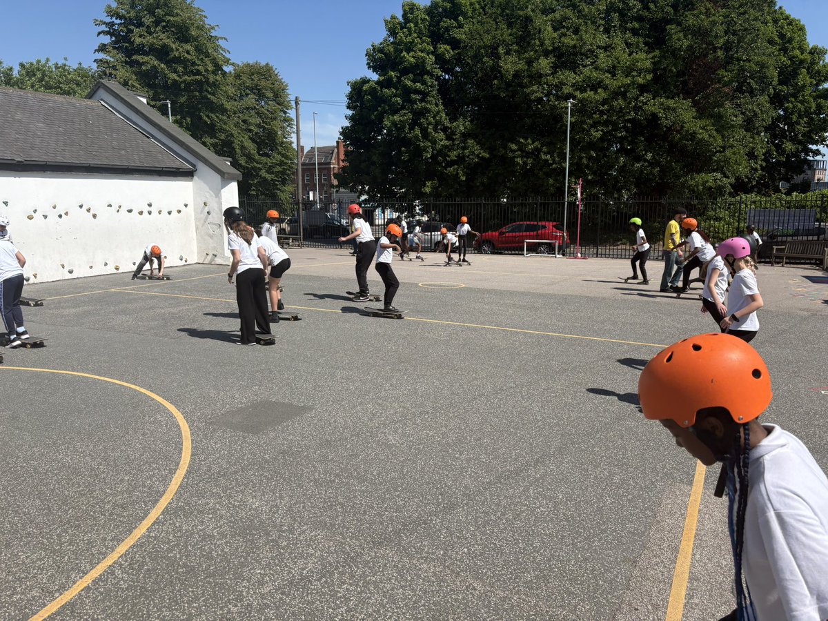 Children from across KS2 this morning enjoyed a skateboarding taster session from LS-TEN, as part of Health &amp; Wellbeing Week #PE #Sport #Skateboard