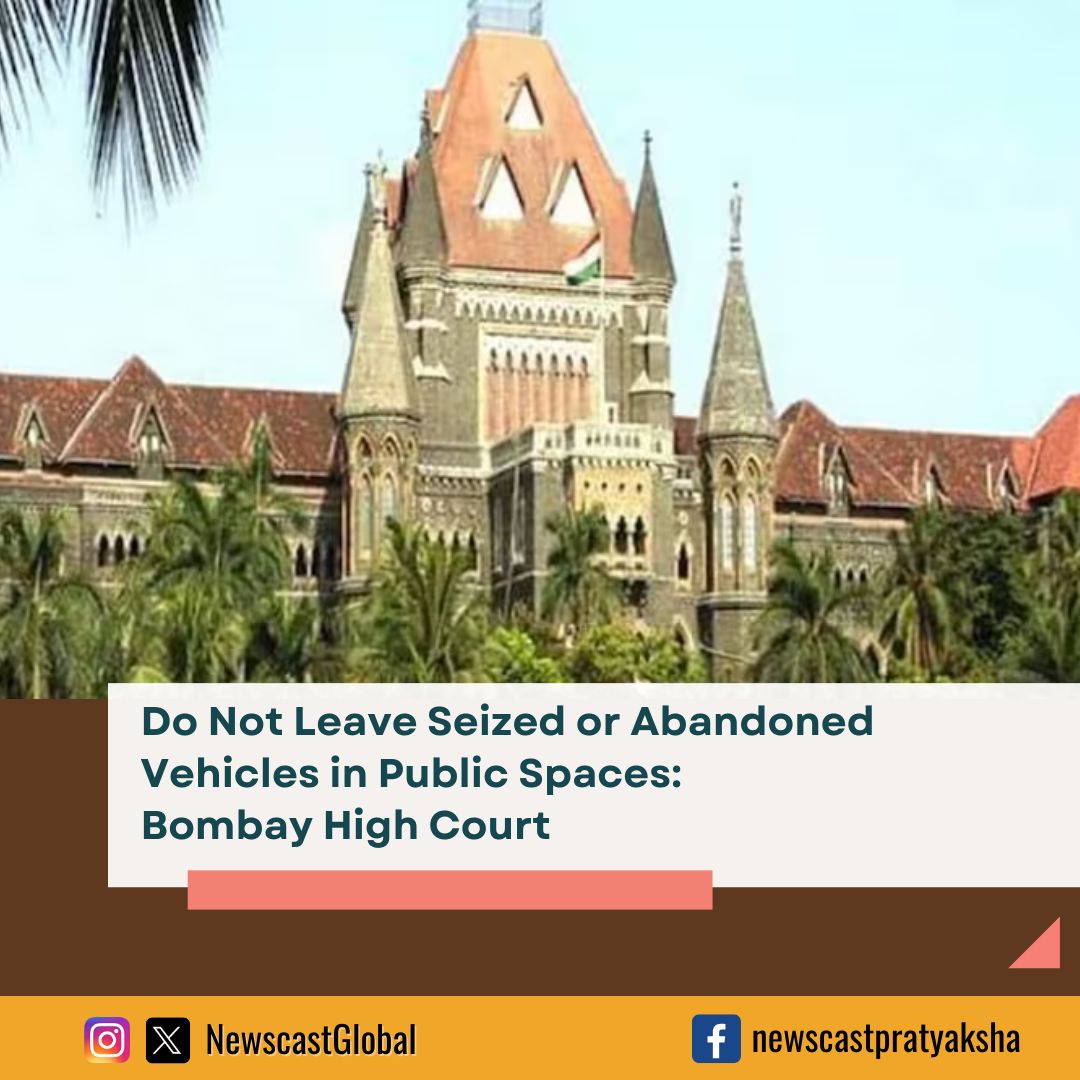 NewscastGlobal's tweet photo. .@MumbaiHighCourt slams @MumbaiPolice for turning public spaces in #Mumbai into #DumpingGrounds for abandoned or seized vehicles. The petition cites growing #congestion in the city due to space misuse. https://t.co/lV6BomJWzr