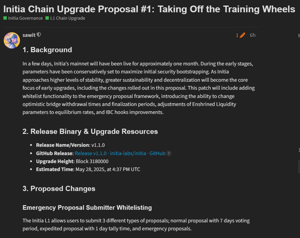 BQYouTube's tweet photo. ⚠️⚠️Voted for NO WITH VETO on INITIA @initia 's recent proposal on reducing the enshrined liquidity (INIT-USDC) APR parameter to 1/4 in one strike. 

See the point in the reasoning but this kind of actions that may effect the ecosystem as whole should be carried through out a time span of epochs. 

If protocol is aiming for a target number they do not achieve it by basically x4 or 1/4ing the rates. They take gradual actions to observe the effects and to add assurance on the future they predicted. 

adjusting numbers by 1/4 or x4 in on strike is just nonsense to me + believe it is an hasty action in assuming the unpredictable future to be true and carrying out the action without any testing or observation. 

https://t.co/fy05dFhKDS
https://t.co/58szNnjU08
