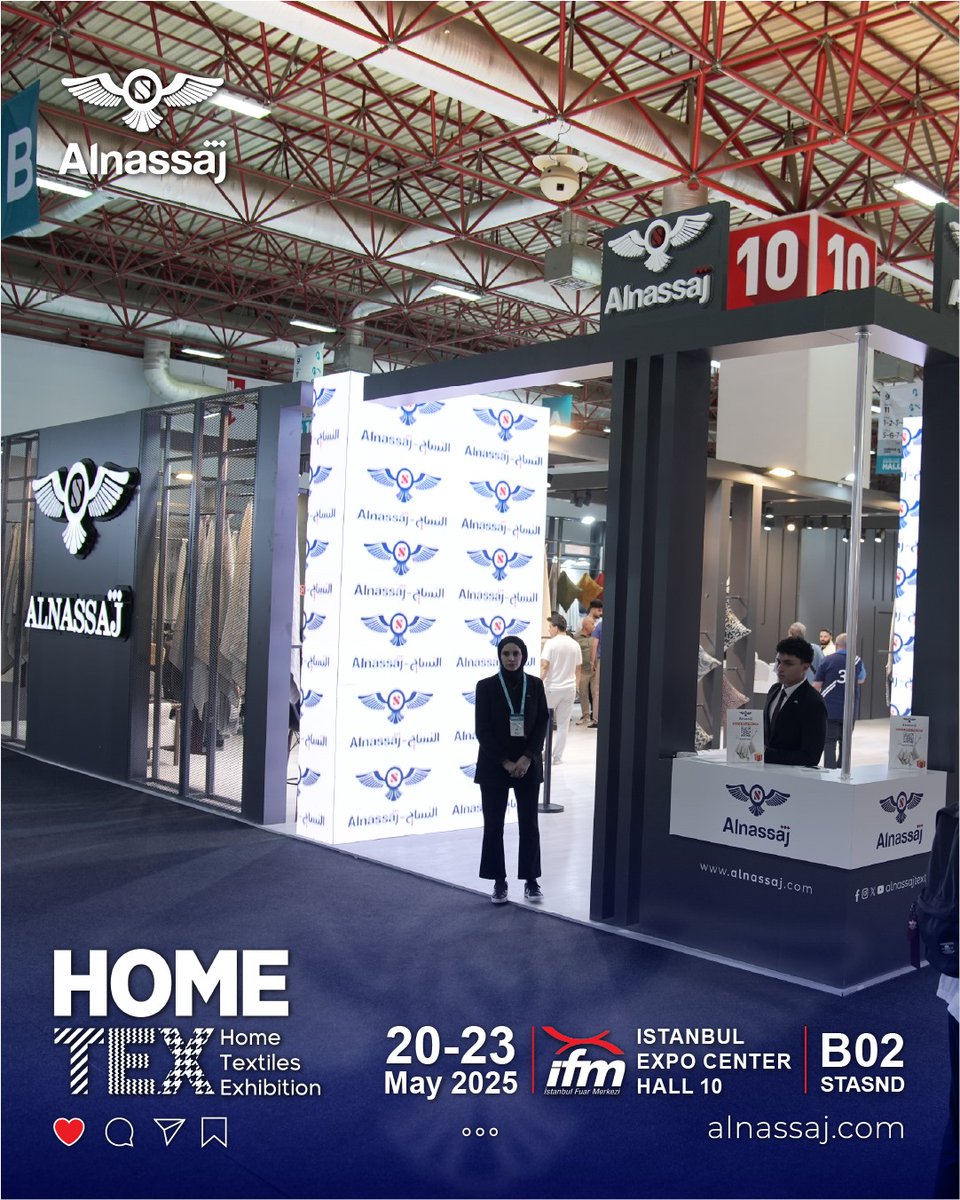 AlNassajTextile's tweet photo. 🚨 انطلقت اليوم فعاليات معرض HOMETEX 2025 في إسطنبول!
📍 زورونا في القاعة 10 – الستاند B02
مجموعة النساج لصناعة الأقمشة ترحب بكم ✨
ننتظركم لاكتشاف تشكيلتنا الجديدة

#LetsMeetInIstanbul #HOMETEX #HOMETEX2025 #evtekstilifuarı #hometextilefair #hometextile #evtekstili #textilefair #textilebusiness
#Chenille #UpholsteryFabrics #InteriorDesign #WholesaleFabrics #AlNassaj #أقمشة_المفروشات #تصميم_داخلي #أقمشة_بالجملة #النساج #النساج_للأقمشة