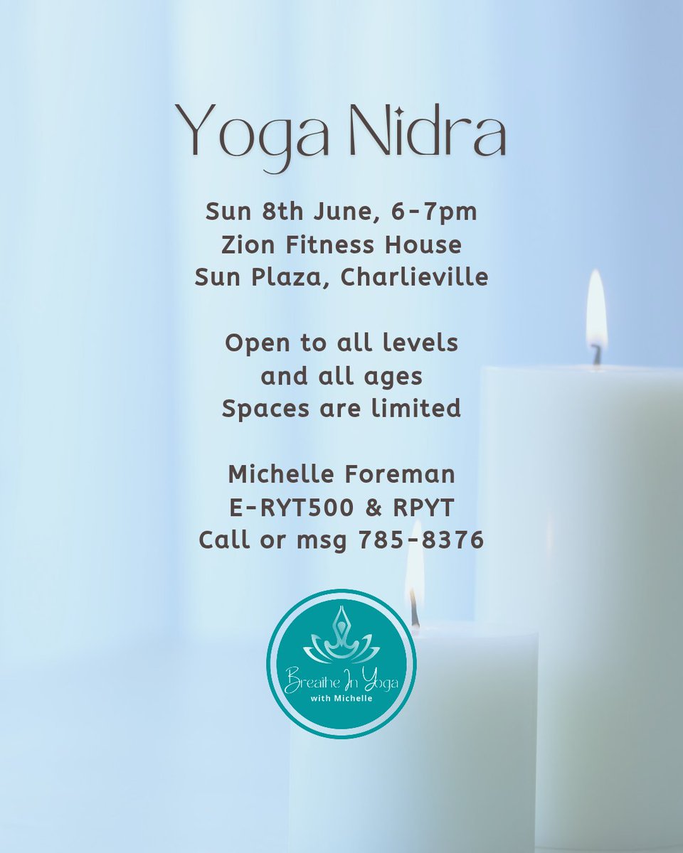 📢 #SignalBoost please

A deeply relaxing and restorative meditation practice for anyone feeling stressed and overwhelmed with life

Sun 8th Jun, 6-7pm
Zion Fitness House, Sun Plaza, Charlieville
Members $80, non-members $100! Spaces are limited!

📲 7858376⁣ for more info