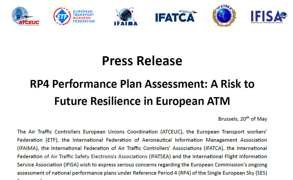 Europe’s air traffic resilience is @ risk!
6 major PSOs warn that the EU’s RP4 performance assessment prioritizes cost-cutting over capacity &amp; workforce stability
Short-term savings=long-term harm
Full statement atceuc.org
#ATM #RP4 #AviationSafety #SingleEuropeanSky