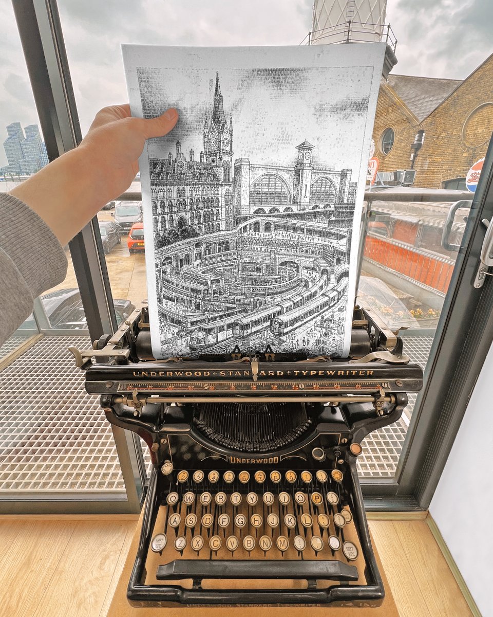 jjcook9628's tweet image. Here's my typewriter art tribute to the iconic cutaway drawings of Eagle and Popular Science Magazine; an imagined world beneath London’s King’s Cross and St Pancras. I’m re-releasing this print as it was the first print from my shop relaunch last year.
jamescookartworkshop.com
