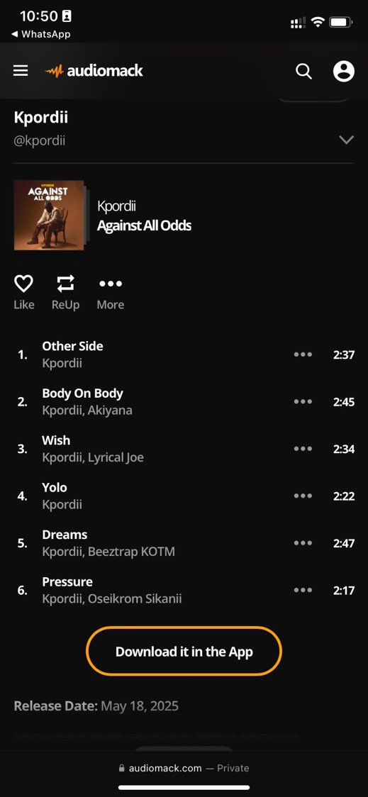 Akwasi† (@asiedu__) on Twitter photo Against All Odds by <a href="/kpordii/">AGAINST ALL ODDS 🎶🔥</a> is out now.
Stream this EP on Audiomack and any other platform. #AgainstAllOdds Against All Odds by <a href="/kpordii/">AGAINST ALL ODDS 🎶🔥</a> is out now.
Stream this EP on Audiomack and any other platform. #AgainstAllOdds