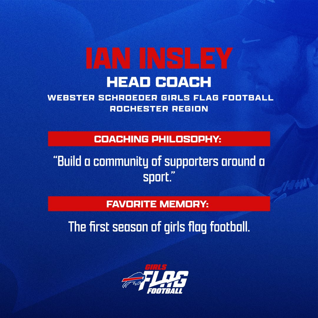 BuffaloBills's tweet photo. Driving the future of flag football. 

This week's Girls Flag Football Coaches of the Week are Ian Insley and Dan Hannon! 👏